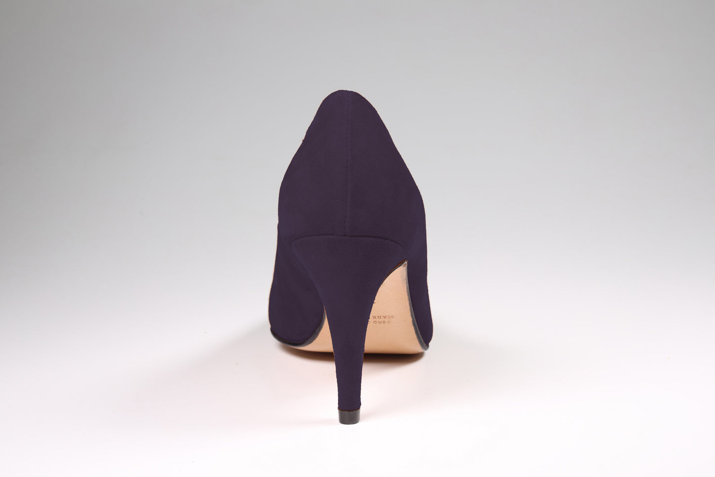 Scarpa décolleté tacco 8 in camoscio violetto