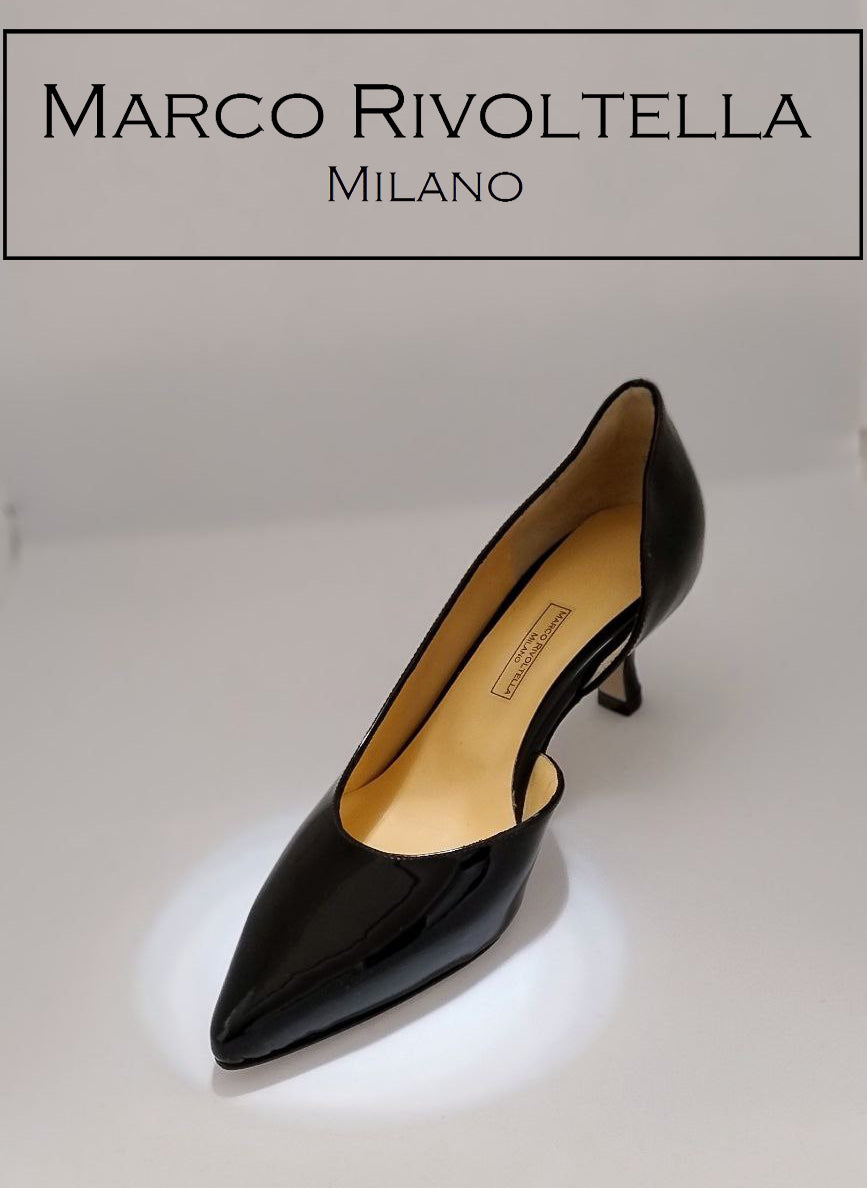 Scarpa d'Orsay tacco 5 cm in vernice nera